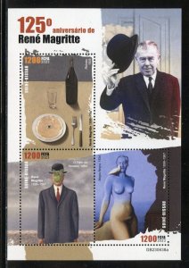 GUINEA BISSAU 2023 125th ANNIVERSARY OF RENE MAGRITTE PAINTINGS SHEET MINT NH