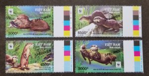 *FREE SHIP Vietnam WWF Asian Small Clawed Otter 2016 (stamp color) MNH *Specimen