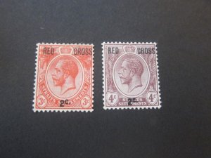 Malaya 1917 Sc B1-2 RedCross MH