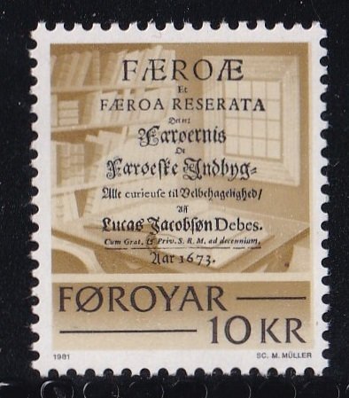 Faroe Islands #69  MNH  1981   historic writing   10k