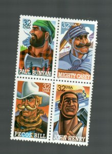 3083-86 FOLK HEROES BLOCK MNH 1996