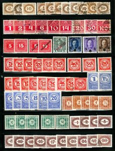 Austria #J2/#J222 1894-1947 Assorted Postage Due Issues, F-VF Mint Hinged & Used