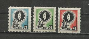 Uruguay Scott catalogue # C179-C181 Unused HR