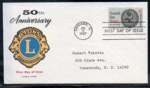 US #1326 Lions Club FDC Fluegel Cachet addr E19