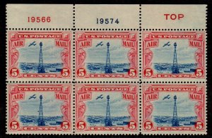  C11 U.S. Airmail Plate Block 6 Mint, o.g.,Never Hinged 