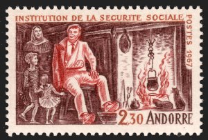 Andorra (French) #177  MNH - Social Security System (1967)