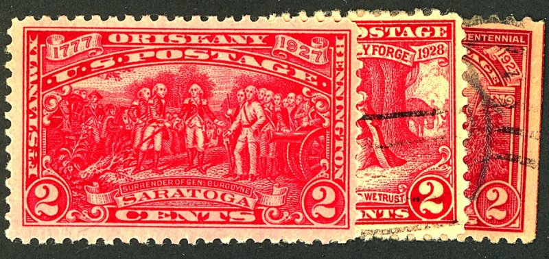 U.S. #643-645 MINT/USED MIXED CONDITION