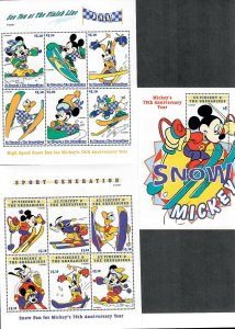 St. Vincent Sc#2660-65 M/NH/VF, 3 Sheets/6, 3 Souv Sheets, Disney, Cv. $27