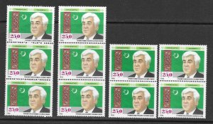 Turkmenistan 8 MNH Leader hi value of set X 50 vf.   2022 CV $67.50