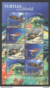 2020 Rarotonga Sea Turtles !!! Sale Marine Life Reptiles Fauna Sh ** Nw683