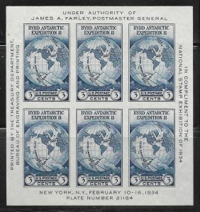 United States - Scott #735 3c Dark Blue National Stamp Exhibit S/S VF NGAI