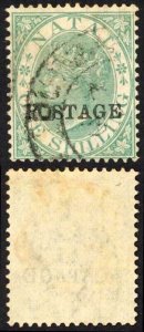 Natal SG84 1/- Green Opt POSTAGE Cat 8 pounds