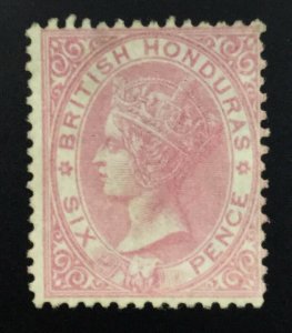 MOMEN: BRITISH HONDURAS SG #3 1865 NO WMK MINT OG LH £425 LOT #61812