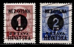 Croatia Scott 24-25 Used surcharged set