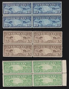 US C7-C9 10c, 15c, 20c Air Mail Maps Mint Block of 4 VF OG NH SCV $81