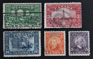 Canada #141-145 Used (#144 MH) Complete Set 1927