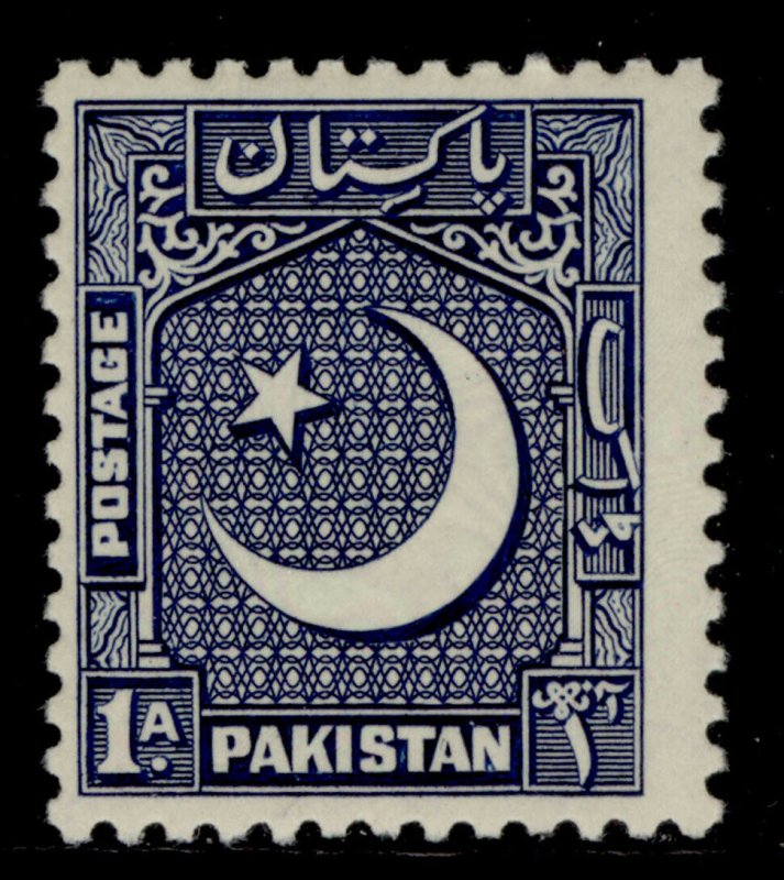 PAKISTAN GVI SG44, 1a blue, M MINT.