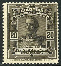 Colombia #336 Mint Hinged 20p Santander from 1910