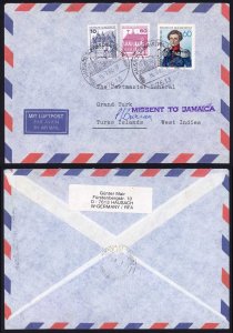 Turks and Caicos 1982 Cover Missent to Jamaica