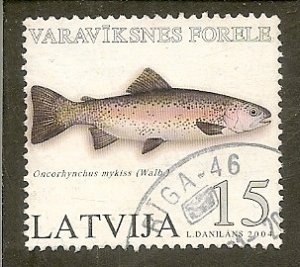 Latvia  Scott 596   Fish    Used