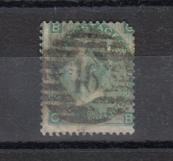 GB QV 1862 1/- Green SG90 Plate 4 Fine Used J9791