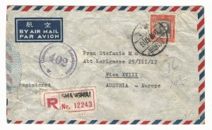 1947 China Inflation Cover, $2,300 European Airmail Rate in effect only 11 Days