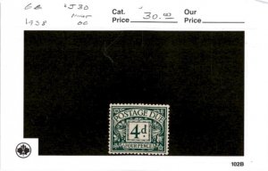Great Britain, Postage Stamp, #J30 Mint Hinged, 1937 Postage Due (AB)