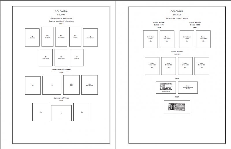 COLOMBIA STAMP ALBUM PAGES 1859-2011 (353 PDF digital pages)