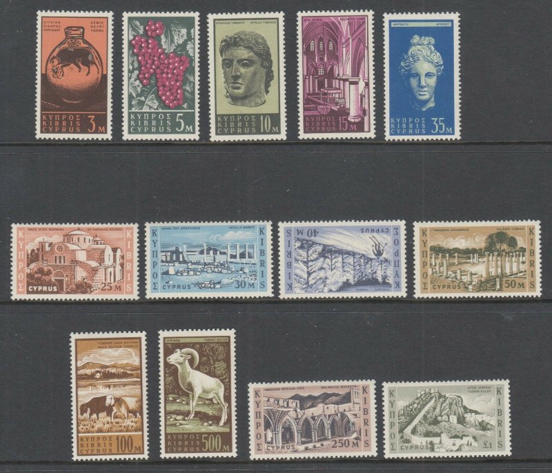 Cyprus Sc 206-218 MNH. 1962 Pictorials, complete set, VF