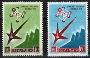 ZAYIX San Marino 412-413 MNH Brussels World's Fair 100222S55M