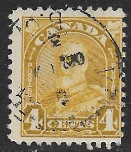 CANADA 1930-31 KGV 4c Yellow Bister Portrait Issue Sc 168 VFU