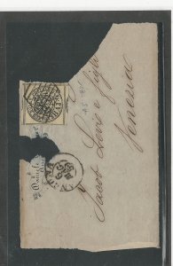 Roman States, Italy, Postage Stamp, #5 Used On Cover, 1852