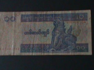 BURMA-1976-CENTRAL BANK-$10 KYATS CIR-VF-HARD TO FIND  WE SHIP TO WORLDWIDE