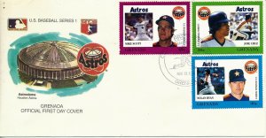 GRENADA 1988 BASEBALL HOUSTON  STADIUM FDC CACHET