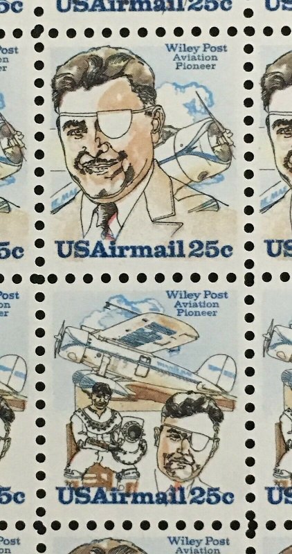 1979 airmail sheet, Wiley Post Sc# C95-6