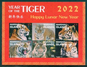 MARSHALL ISLANDS 2022 YEAR OF THE TIGER IMPERF SHEET MINT NH