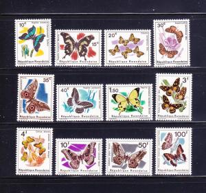 Rwanda 114-125 Set MNH Insects, Butterflies (B)