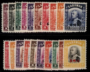 SARAWAK GVI SG126-145, complete set, LH MINT. Cat £550.