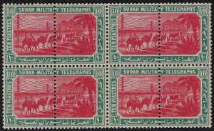 SUDAN 1898 Military Telegraph 2-part set 5m-25Pi, blocks MNH **. 