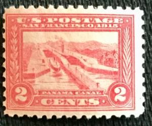 US #402 MNH Single Smudges Panama Pacific Expo Pedro Miguel Locks SCV $170.00