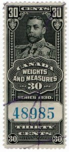 (I.B) Canada Revenue : Weights & Measures 30c