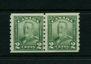 #161 Scroll issue coil pair PASTE-UP scarce MH --- Cat $150 Canada mint