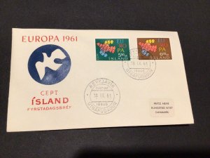 Iceland 1961 Europa first day cover Ref 60366