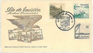 22840 - ECUADOR - POSTAL HISTORY -  FDC COVER 1955 Fish Fishing PALM TREES