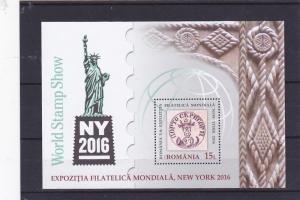 ROMANIA 2016 World Stamp Show New York Statue of Liberty MS MNH POST bull head