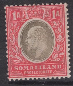 SOMALILAND SG46a 1906 1a GREY-BLACK & RED CHALKY PAPER MTD MINT