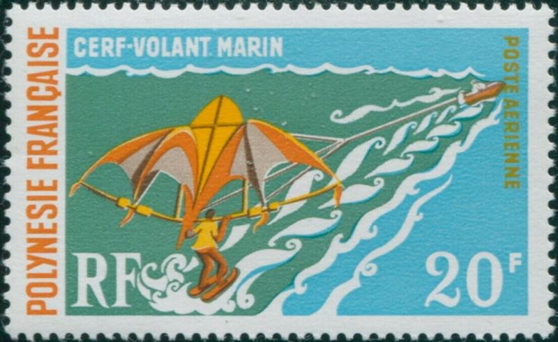 French Polynesia 1971 Sc#C73,SG133 20f Paragliding MNH