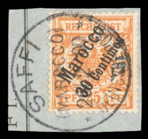 German Colonies, German Offices in Morocco #5 Cat$32.50, 1899 30c on 25pf ora...