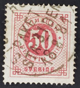 Sweden, Scott #36, XF used, tiny thin