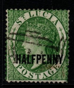 ST.LUCIA SG23 1881 ½d GREEN USED